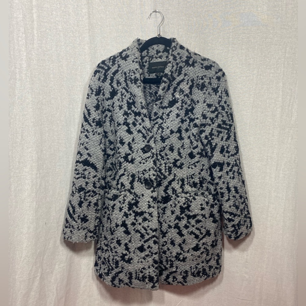 Black & Grey Wool Banana Republic Coat Sz S